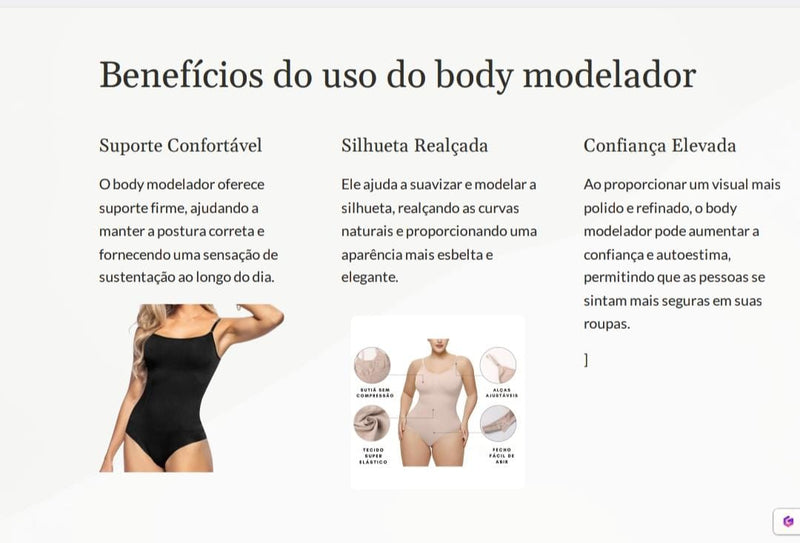 Ebook exclusivo para a melhor combinação de looks com o body modelador